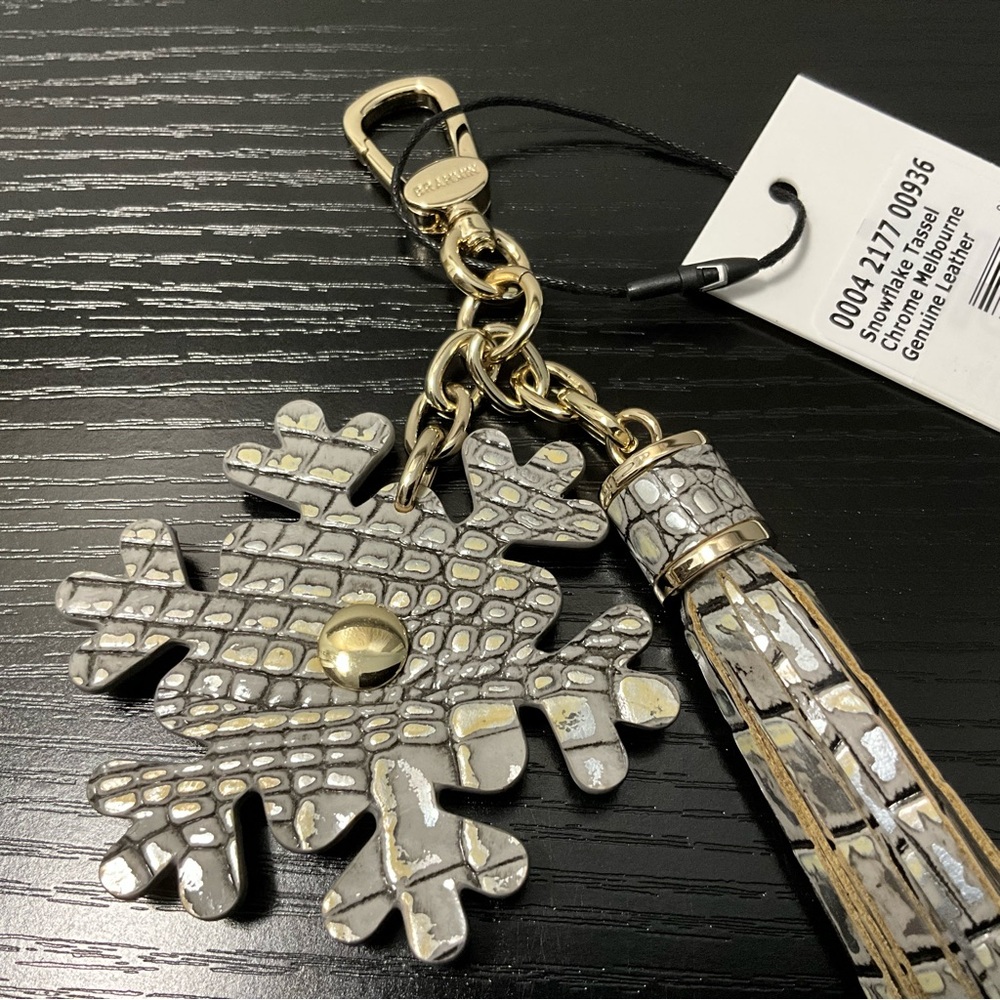 Brahmin Gold and Silver Snowflake Tassel Keychain - Picture 5 of 5